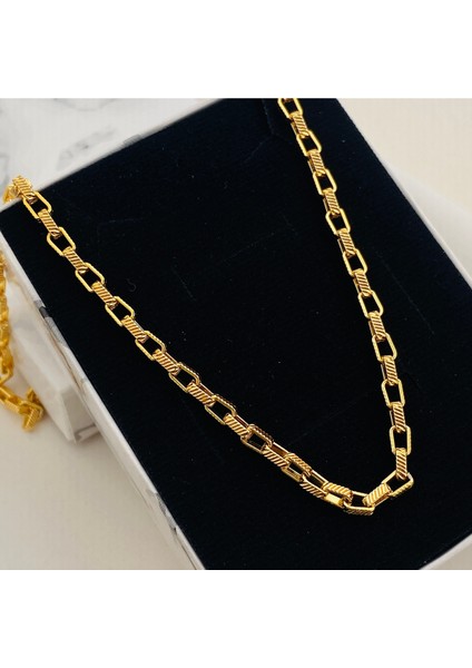 Küp Zincir Kolye Pirinç Gold 45+5cm fırsatları