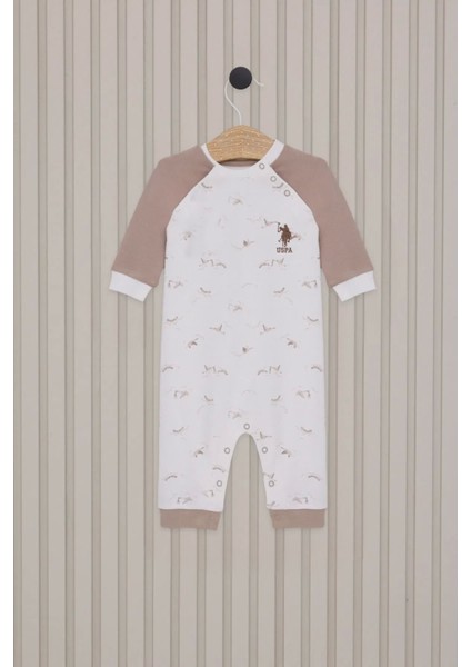 U.s.polo Erkek Bebek Uzun Kol Patiksiz Tulum USB2020 Krem