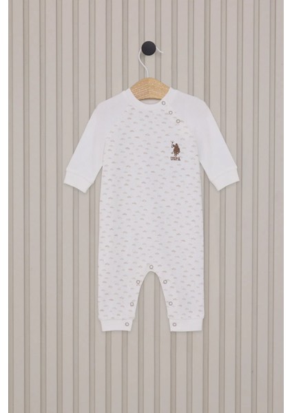 U.s.polo Erkek Bebek Uzun Kol Patiksiz Tulum USB2025 Krem