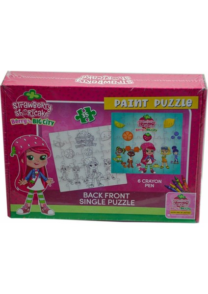CK7880 Çilek Kız Boyamalı Puzzle -Utku