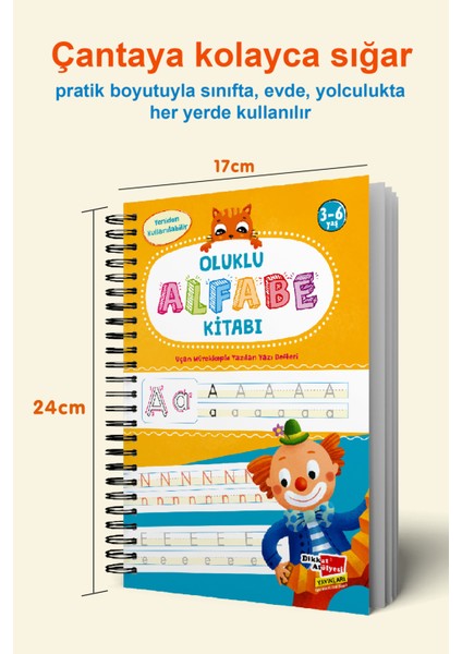 Harfleri ve Sayıları Yazmayı Kolayca Öğreten Kitap | Sihirli Uçan Kalemli Oluklu (Kabartmalı) Kitap fiyatları