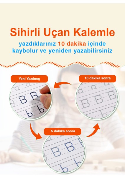 Harfleri ve Sayıları Yazmayı Kolayca Öğreten Kitap | Sihirli Uçan Kalemli Oluklu (Kabartmalı) Kitap indirimleri