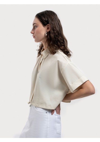 Long Crop Kadın Gömlek K.kol