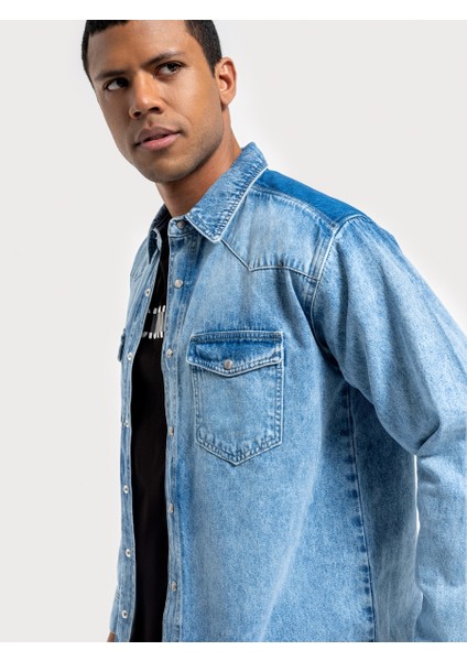 Oversize Fit Erkek Gömlek U.kol