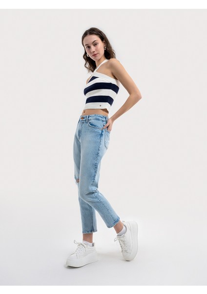 Mom Slim Fit Kadın Pantolon