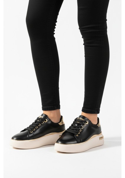 Siyah Bağcıklı Hafif Kadın Sneaker Lady 029 Z