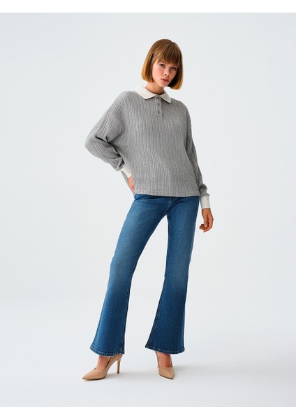 Flare Slim Fit Kadın Pantolon