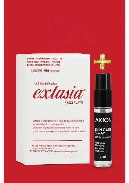 Prezervatif 100'LÜ Paket & Axıon Geciktirici Sprey 3 ml