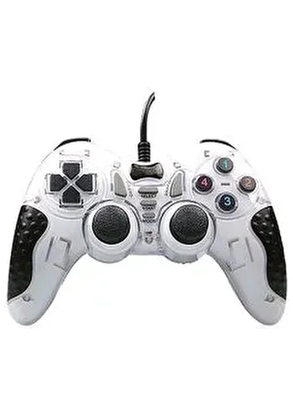 Beyaz PL-2585 PC Uyumlu USB Joystick Oyun Kolu Gamepad Ergonomik Tasarım ve Yüksek Hassasiyet