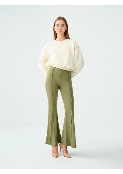 Long Crop Kadın Sweatshirt