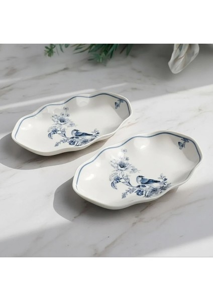 Nesrin 25 cm Kayık Tabak Seti 2'li Krem Renkli Zarif Tasarım fiyatları