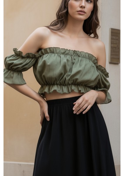 Madonna Yaka Kadın Bluz – Lastik Detaylı Rahat Kesim modelleri