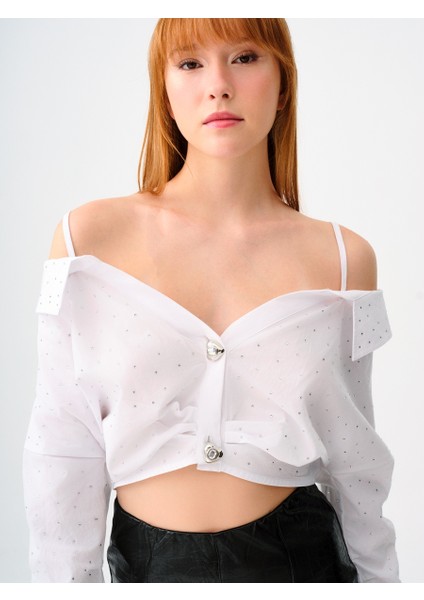 Crop Kadın Gömlek U.kol