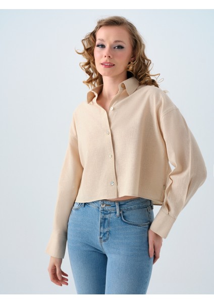 Loose Long Crop Kadın Gömlek U.kol