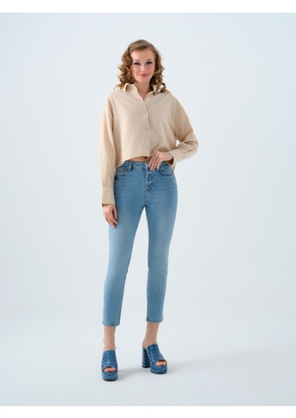 Loose Long Crop Kadın Gömlek U.kol