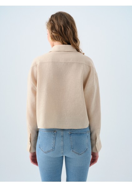 Loose Long Crop Kadın Gömlek U.kol