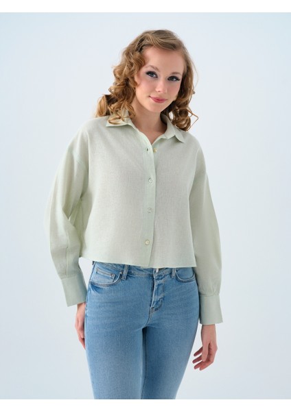Loose Long Crop Kadın Gömlek U.kol