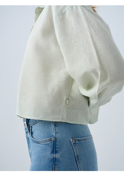 Loose Long Crop Kadın Gömlek U.kol