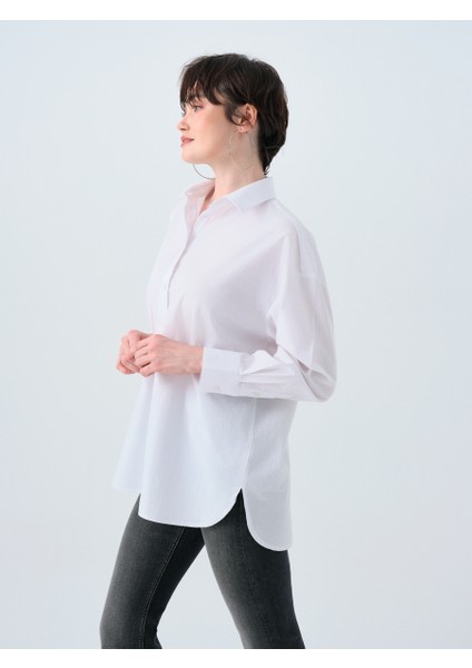 Oversize Fit Kadın Gömlek U.kol
