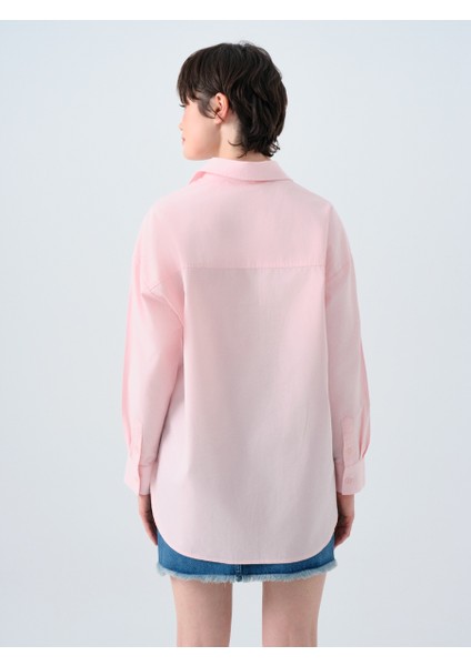 Oversize Fit Kadın Gömlek U.kol