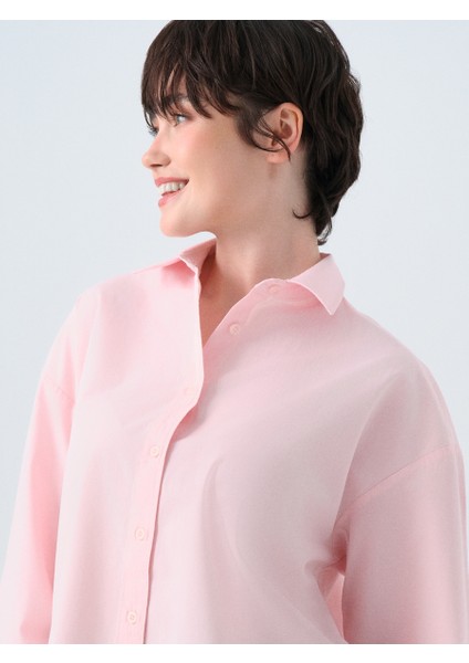 Oversize Fit Kadın Gömlek U.kol