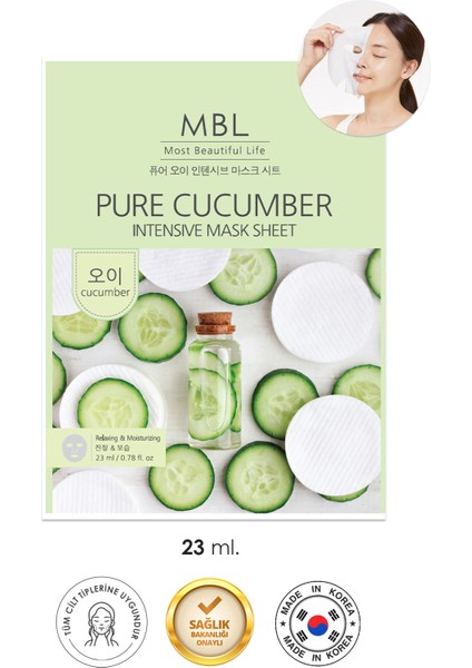 Teresia Salatalık Özü Içeren Nemlendirici ve Yatıştırıcı Yüz Maskesi