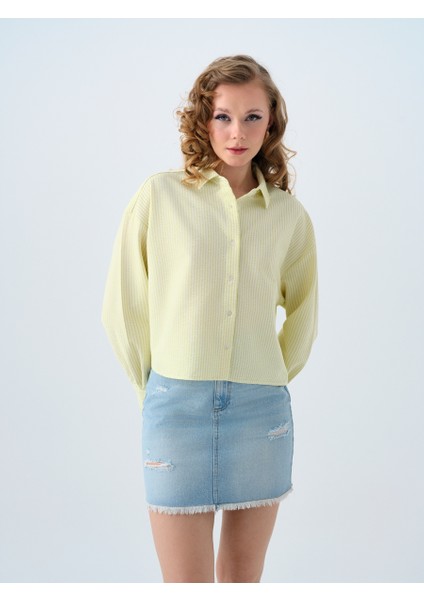 Regular Long Crop Kadın Gömlek U.kol