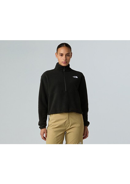 W Glacier Fleece 1/2 Zip Short Jacket Kadın Outdoor Çeyrek Fermuarlı Polar Üst NF0A8D2CJK31 Siyah modelleri