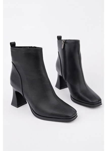 Celina Küt Burun Fermuarlı Topuklu Kadın Bot