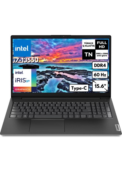 V15 G4 Iru I7-1355U 8 GB 1 Tbssd Iris Xe Graphics 15.6'' Fhd Freedos Notebook 83A100HXTRAT3