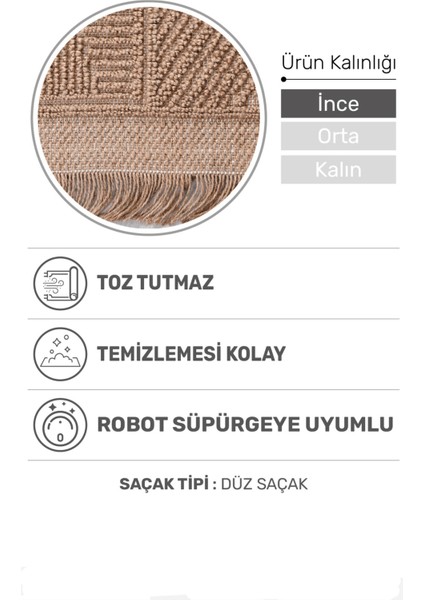 Novella Modern Halı Koleksiyonu | Tozumaz, Hasır Renk, Jüt Taban, Saçaklı Dekoratif Kilim fiyatları