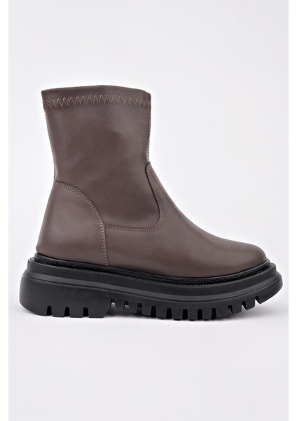 Pita Kalın Taban Fermuarlı Kadın Bot