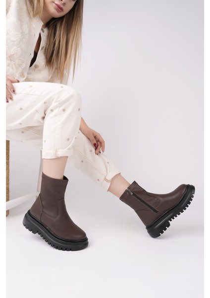 Pita Kalın Taban Fermuarlı Kadın Bot fiyatları