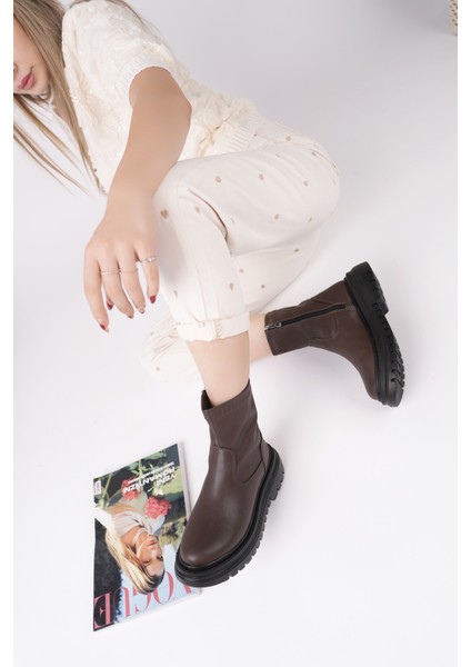 Pita Kalın Taban Fermuarlı Kadın Bot fırsatları