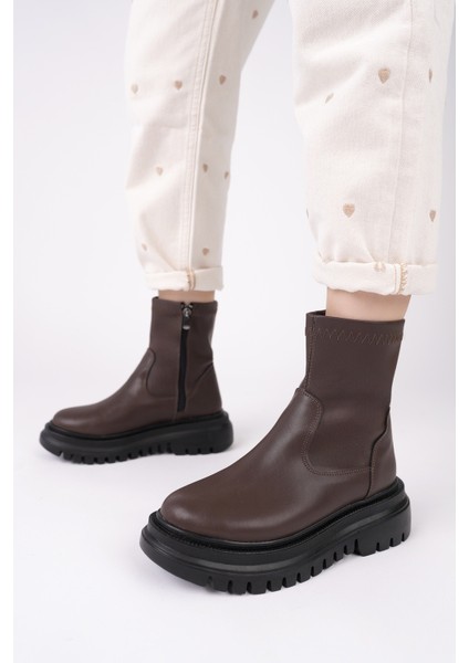 Pita Kalın Taban Fermuarlı Kadın Bot indirimleri