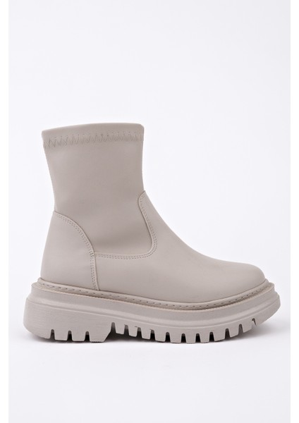 Pita Kalın Taban Fermuarlı Kadın Bot