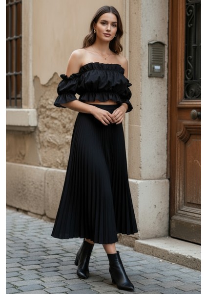 Madonna Yaka Kadın Bluz – Lastik Detaylı Rahat Kesim modelleri