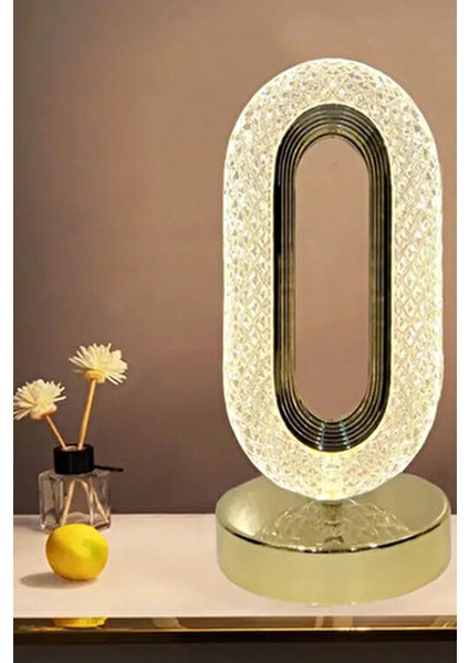 Kristal Elmas Gold Altın Renkli Dimmerli Şarjlı Dekoratif Dokunmatik Masa Lambası fırsatları