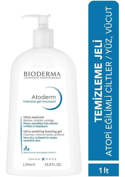 Atoderm Intensive Foaming Gel Çok Kuru Atopi Eğilimli Cilt Onarıcı Temizleme Jeli Niasinamid 1 Lt