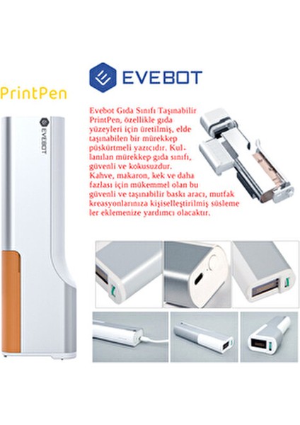 Printpen Taşınabilir Pasta Kahve Kağıt Cilt Her Yüzeyde Zararsız Logo Metinler Yazıcı Kalem fiyatları