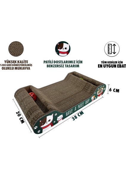 Karton Kedi Tırmalama Çantoplu 38*6*20 fiyatları