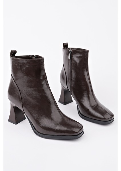 Celina Küt Burun Fermuarlı Topuklu Kadın Bot