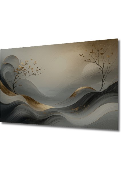 Altın Dokunuşlu Ağaçlar Yağlı Boya Görünümlü Dekoratif Ahşap Ev/işyeri/ofis Kare Tablo fiyatları