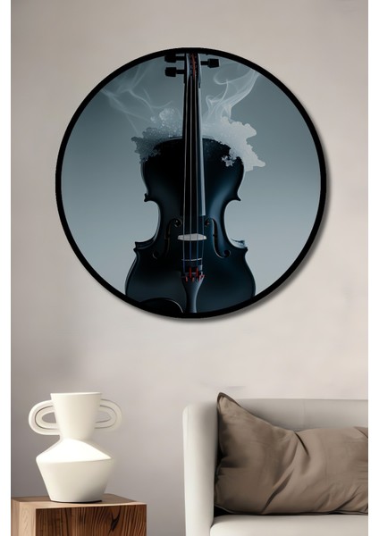 Çerçeve Görünümlü Buzlu Keman Modern Sanat Ev/işyeri/ofis/salon Ahşap Dekoratif Yuvarlak Tablo