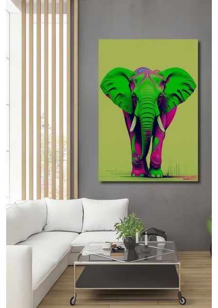 Neon Renkli Fil Modern Sanat Dekoratif Ahşap Ev/işyeri/ofis Kare Tablo