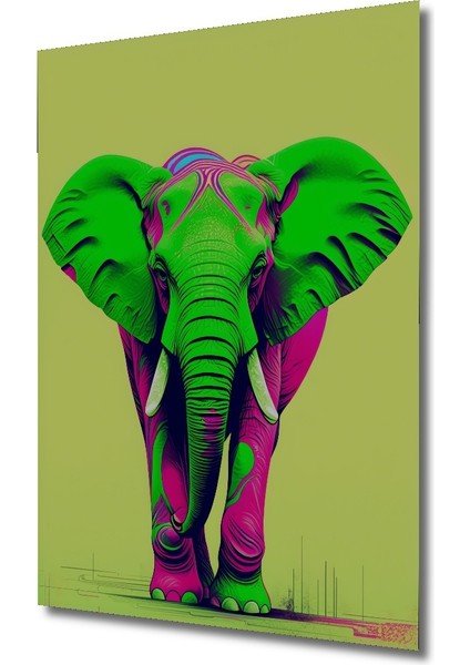 Neon Renkli Fil Modern Sanat Dekoratif Ahşap Ev/işyeri/ofis Kare Tablo fiyatları