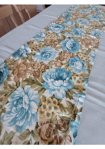 Çiçek Desenli Duck Keten Kumaş Runner modelleri