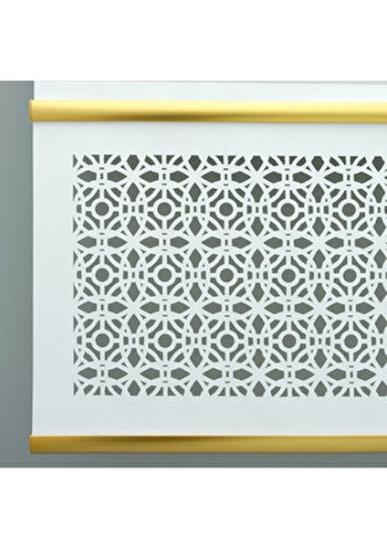 Lazer Kesim Stor Perde Kırık Beyaz Gold Lama Detaylı Modern Tasarım