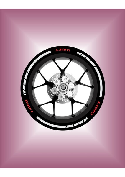 Yeni Özel Motosiklet Jant Şeridi Mondial Drift Uyumlu L Reklektif Beyaz Kırmızı Uyumlu Sağ-Sol/ön-Arka