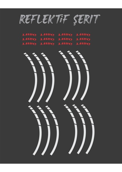 Yeni Özel Motosiklet Jant Şeridi Mondial Drift Uyumlu L Reklektif Beyaz Kırmızı Uyumlu Sağ-Sol/ön-Arka fiyatları